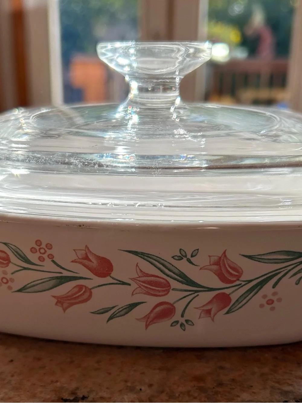 Corningware “Rosemarie” A-1-B Casserole Dish 1Qt w/Pyrex Lid A-7-C 1995-1998 Era